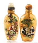 CHINESE REVERSE PAINTED SNUFF BOTTLES - LOT OF 2