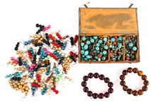 BEADED COSTUME JEWELRY EARRINGS & BRACELETS