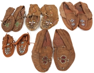 NATIVE AMERICAN LEATHER MOCCASINS WITH BEADWORK