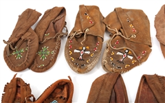 NATIVE AMERICAN LEATHER MOCCASINS WITH BEADWORK