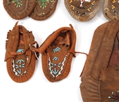NATIVE AMERICAN LEATHER MOCCASINS WITH BEADWORK