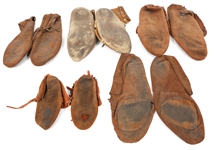 NATIVE AMERICAN LEATHER MOCCASINS WITH BEADWORK