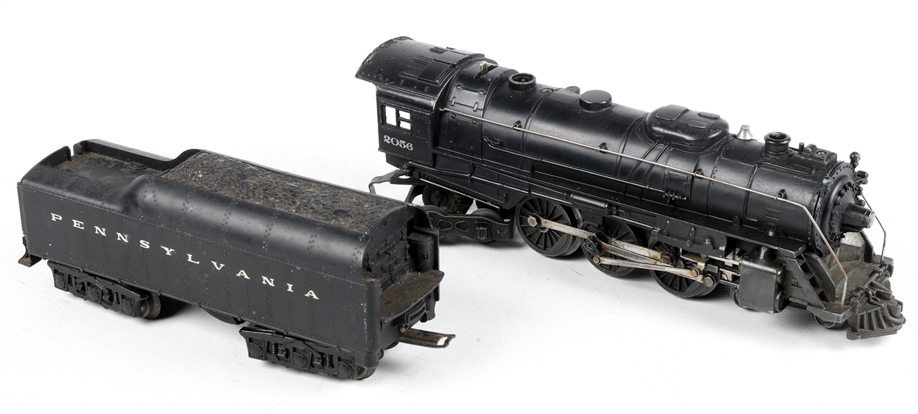 LIONEL O GAUGE MODEL TRAIN LOCOMOTIVE #2056 & TENDER