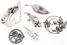 STERLING SILVER FASHION BROOCHES