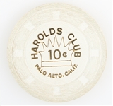 HAROLDS CLUB PALO ALTO CALIFORNIA 10C CARD ROOM CHIP