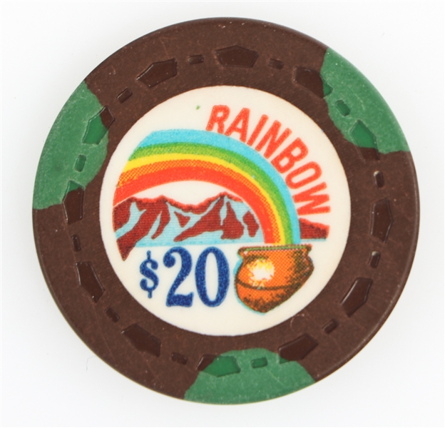 RAINBOW CLUB GARDENA CALIFORNIA $20 POKER CHIP