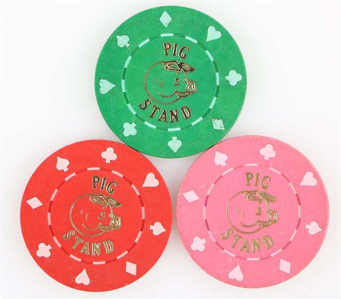 PIG STAND CARDROOM BAKERSFIELD CALIFORNIA POKER CHIPS