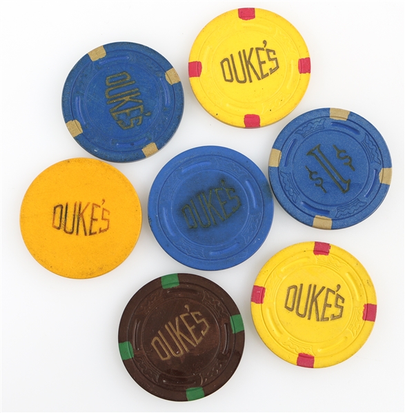 DUKES SMOKE SHOP PASO ROBLES CALIFORNIA POKER CHIPS