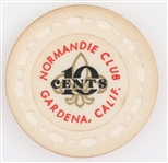 NORMANDIE CLUB GARDENA CALIFORNIA 10C POKER CHIP
