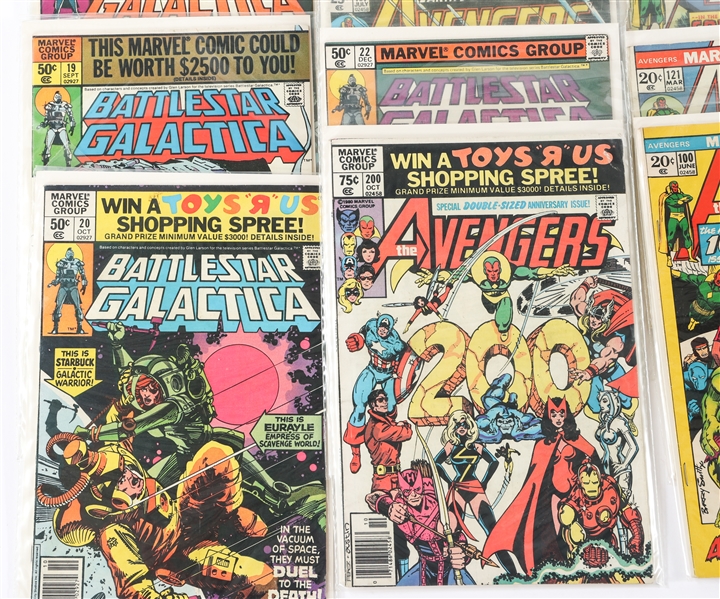 Lot Detail - MARVEL BATTLESTAR GALACTICA & THE AVENGERS COMIC BOOKS