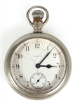 ELGIN SILVER TONE POCKET WATCH 