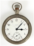ELGIN SILVER TONE POCKET WATCH 