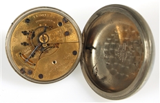 ELGIN SILVER TONE POCKET WATCH 