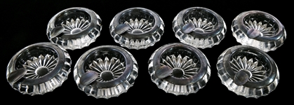 SPRITZER & FURMANN STERLING SILVER & CRYSTAL ASHTRAYS