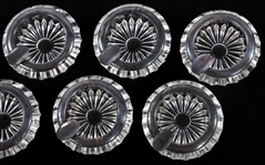 SPRITZER & FURMANN STERLING SILVER & CRYSTAL ASHTRAYS