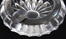 SPRITZER & FURMANN STERLING SILVER & CRYSTAL ASHTRAYS