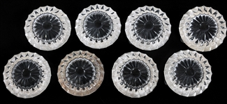 SPRITZER & FURMANN STERLING SILVER & CRYSTAL ASHTRAYS