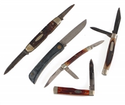 STAG & IMITATION STAG HANDLE POCKET KNIVES - LOT OF 8