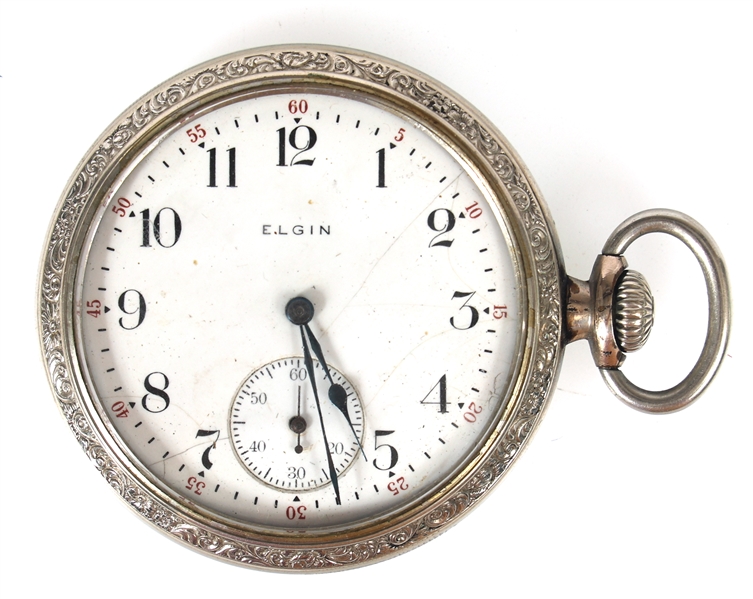 ELGIN WHITE GOLD FILLED CASE POCKET WATCH