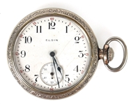 ELGIN WHITE GOLD FILLED CASE POCKET WATCH