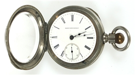 ELGIN G.M. WHEELER SILVERINE CASE POCKET WATCH