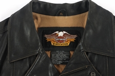 HARLEY DAVIDSON BLACK LEATHER JACKETS & VEST