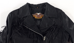 HARLEY DAVIDSON BLACK LEATHER JACKETS & VEST