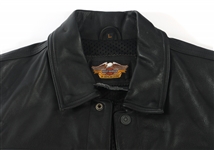 HARLEY DAVIDSON BLACK LEATHER JACKETS & VEST
