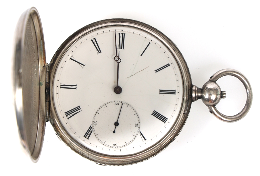 MENS SWISS .935 SILVER CASE POCKET WATCH