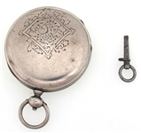 MEN'S SWISS .935 SILVER CASE POCKET WATCH