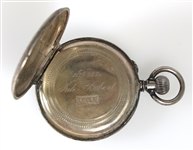 LOCLE JULES ROBERT .800 SILVER POCKET WATCH