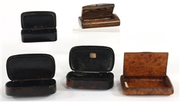 WOODEN TOBACCO BOXES - LOT OF FIVE