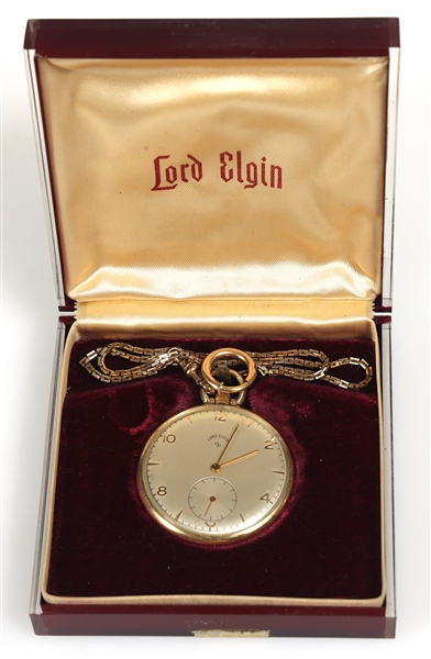 LORD ELGIN GOLD FILLED CASE POCKET WATCH