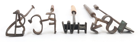 BRANDING IRONS - LOT OF 5