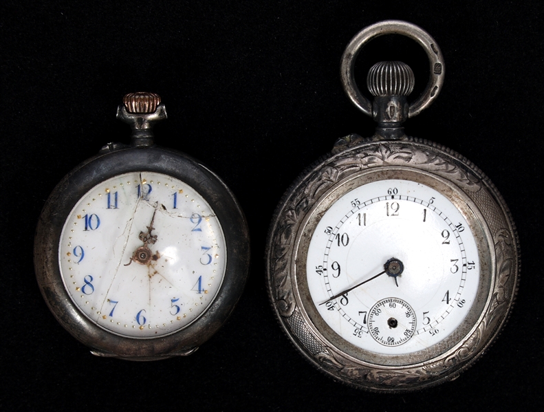 .935 SILVER CASE POCKET WATCHES - FOR PARTS OR REPAIR