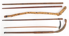 WALKING STICKS & CANE - LOT OF 6