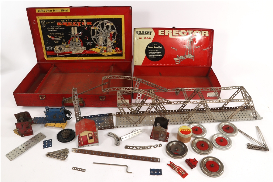 GILBERT ERECTOR SET - PARTS AND BOXES 