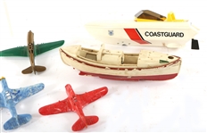 MILITARY THEMED TOY PLANES & BOATS - LOT OF 8