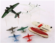 MILITARY THEMED TOY PLANES & BOATS - LOT OF 8