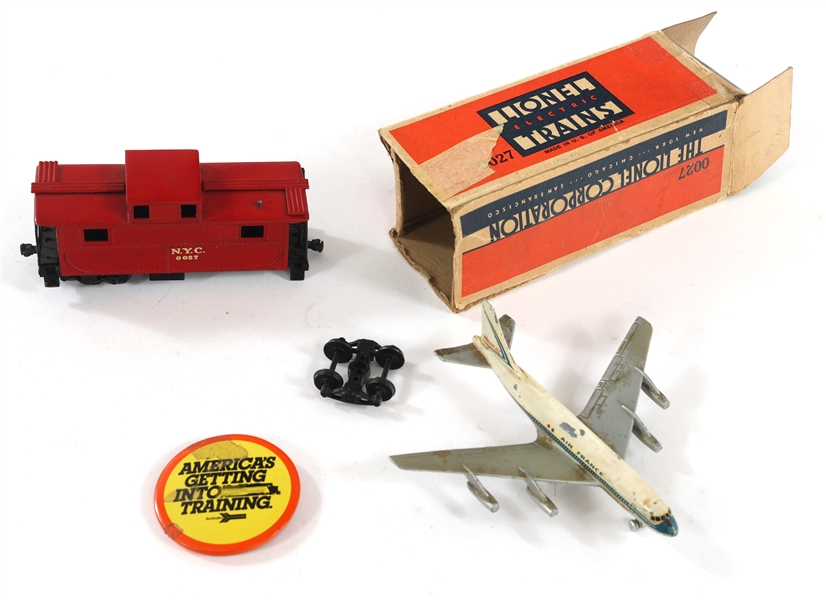 TRANSIT SYSTEM MEMORABILIA - MODEL PLANE, TRAIN, & PIN