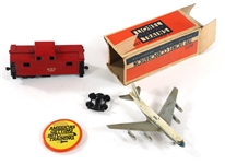 TRANSIT SYSTEM MEMORABILIA - MODEL PLANE, TRAIN, & PIN
