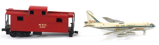 TRANSIT SYSTEM MEMORABILIA - MODEL PLANE, TRAIN, & PIN