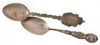 STERLING SILVER DECORATIVE SOUVENIR SPOONS - LOT OF 5