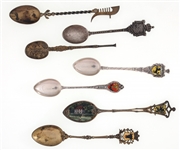 .800 SILVER DECORATIVE DEMITASSE SPOONS - LOT OF 7