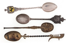 .800 SILVER DECORATIVE DEMITASSE SPOONS - LOT OF 7