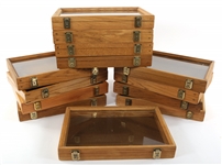 WOOD DISPLAY BOXES - LOT OF 13