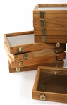 WOOD DISPLAY BOXES - LOT OF 13