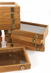 WOOD DISPLAY BOXES - LOT OF 13