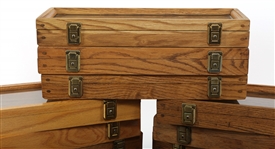 WOOD DISPLAY BOXES- LOT OF 16