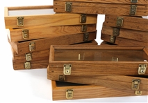 WOOD DISPLAY BOXES- LOT OF 16